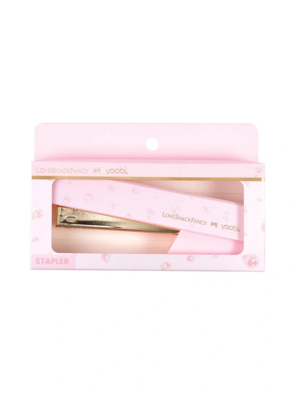 LoveShackFancy Pink and Gold Decorative Stapler